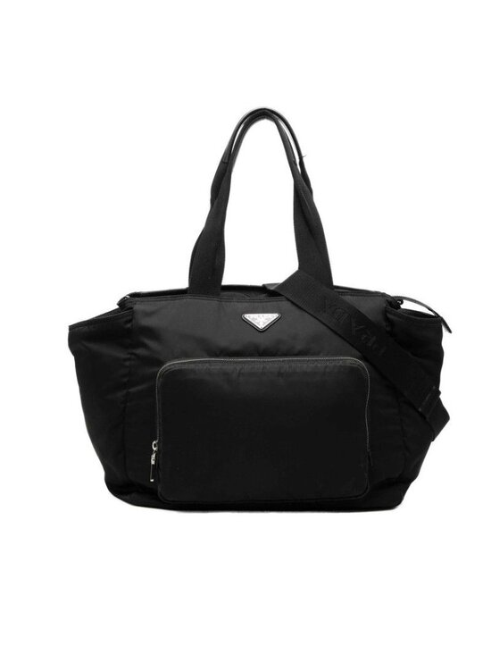 Prada Handbags - Prada Triangle Logo Mother's 2-Way Shoulder Bag Black Nylon